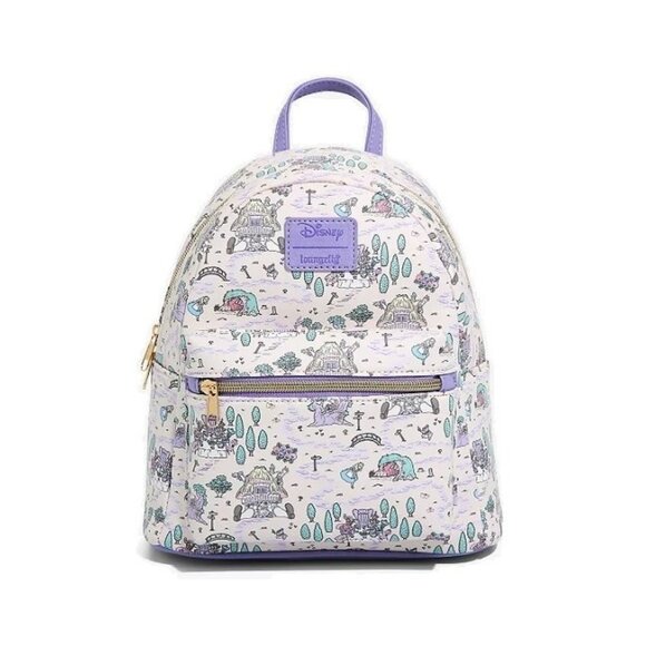 Loungefly Handbags - Disney Loungefly Mini Backpack Alice in Wonderland Map Treehouse Pastel Purple